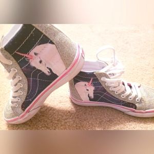 Vans Kids size 1 unicorn sparkle skater shoes